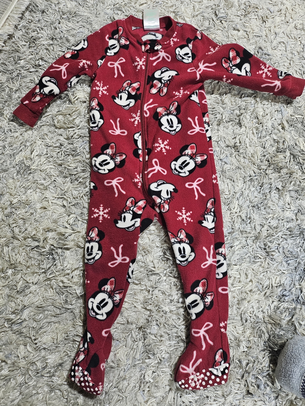 Disney Red Minnie Mouse Fleece Footed One-Piece Pajamas